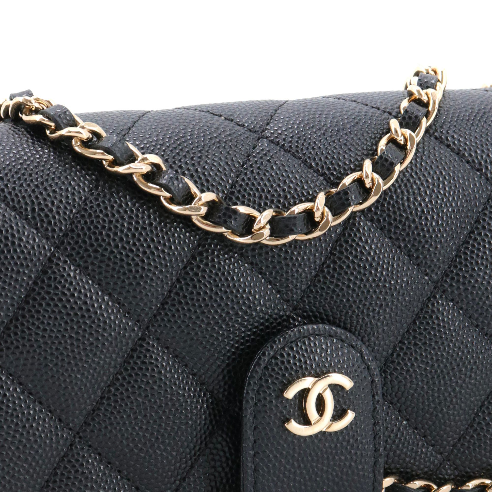 Chanel CHANEL - Chanel black caviar leather shoulder bag/eyeglass case Size ONE SIZE - 7 Thumbnail