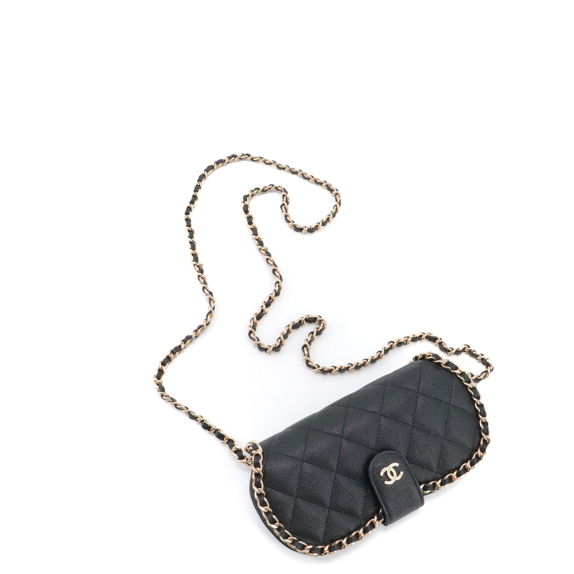 Chanel CHANEL - Chanel black caviar leather shoulder bag/eyeglass case Size ONE SIZE - 5 Thumbnail