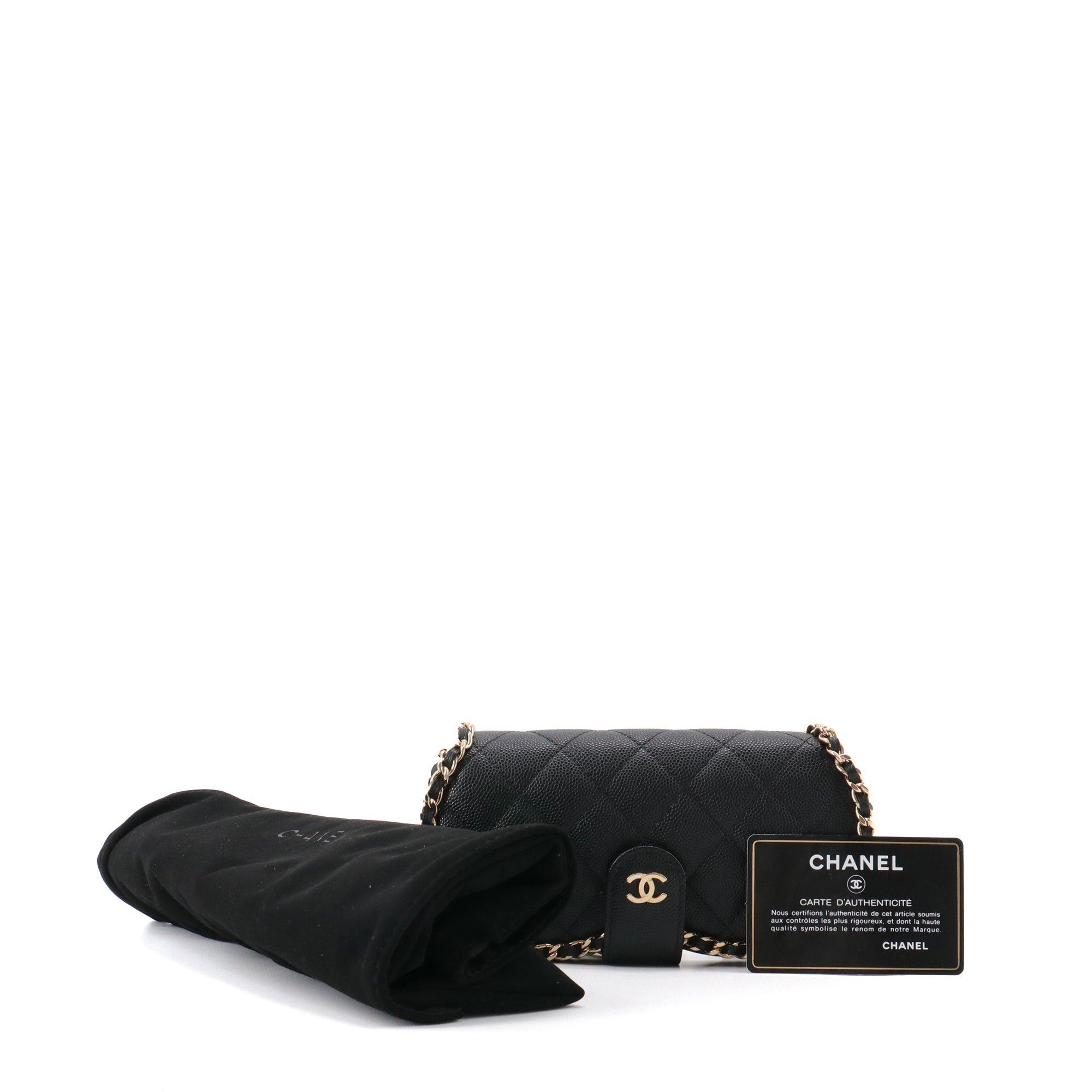 Chanel CHANEL - Chanel black caviar leather shoulder bag/eyeglass case Size ONE SIZE - 10 Thumbnail