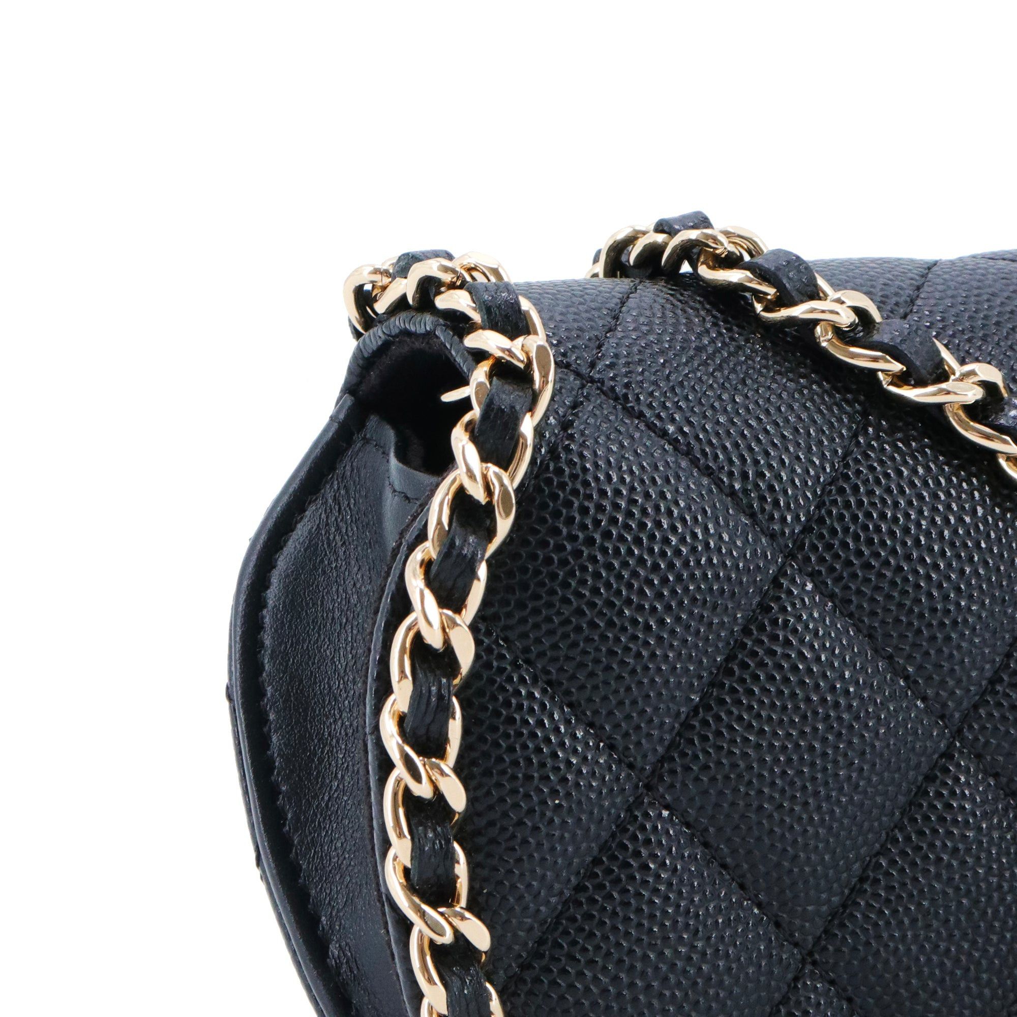 Chanel CHANEL - Chanel black caviar leather shoulder bag/eyeglass case Size ONE SIZE - 6 Thumbnail