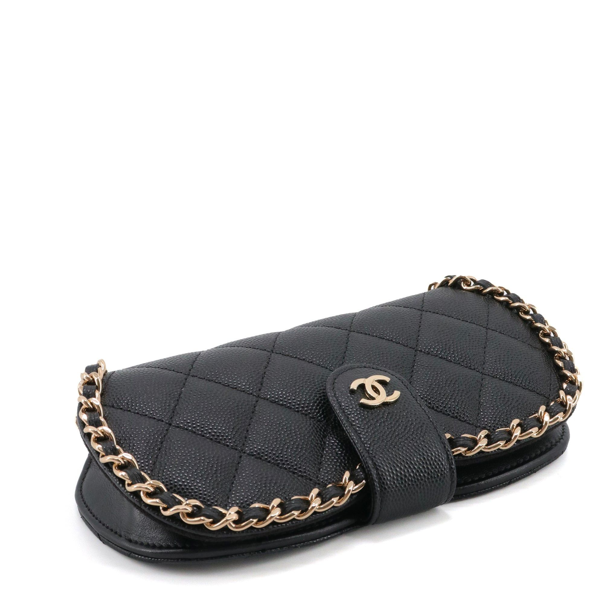 Chanel CHANEL - Chanel black caviar leather shoulder bag/eyeglass case Size ONE SIZE - 4 Thumbnail