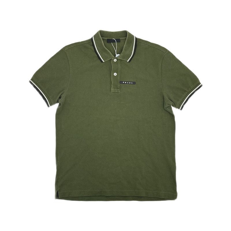 Prada Prada Green Striped Short Sleeve Polo Shirt Size US M / EU 48-50 / 2 - 3 Thumbnail
