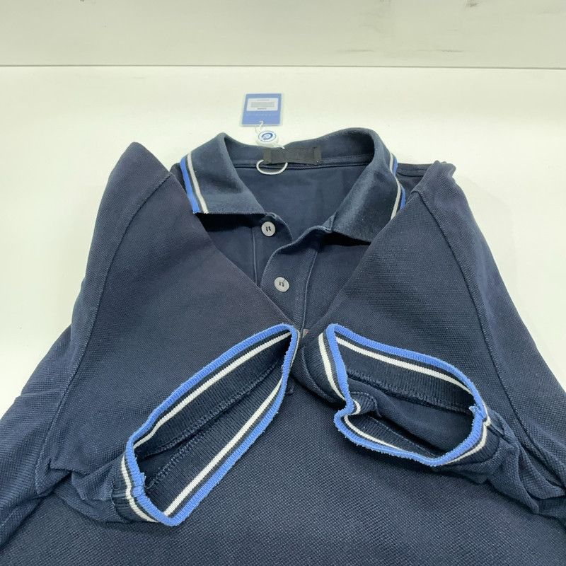Prada Prada Logo Navy Stripe Polo Shirt Size US M / EU 48-50 / 2 - 10 Thumbnail