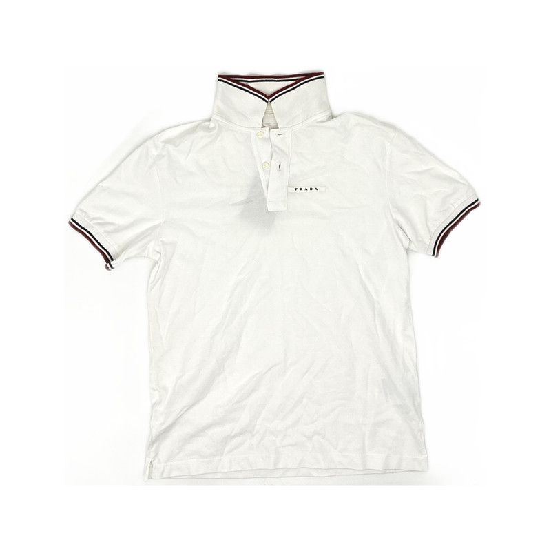 Prada Prada Striped Letter Short Sleeve Polo Shirt Size US M / EU 48-50 / 2 - 8 Thumbnail