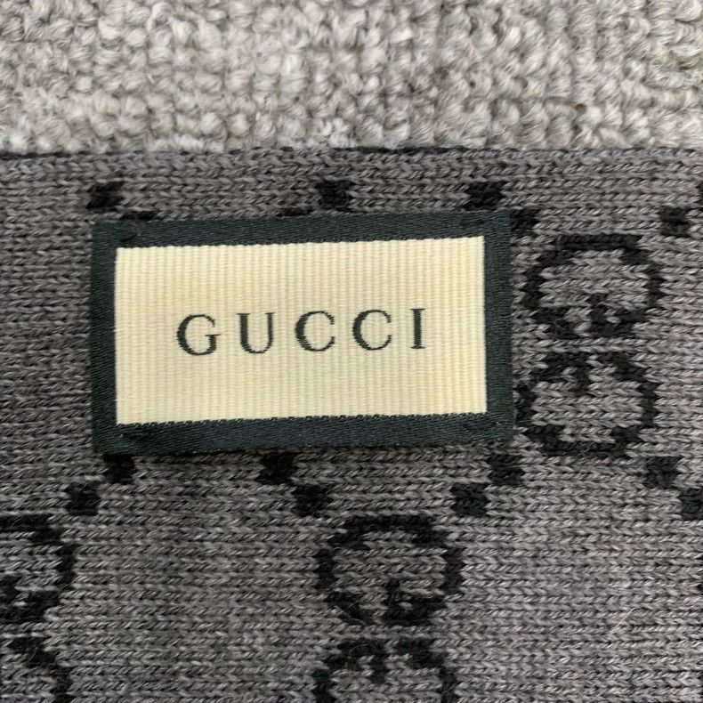 Gucci Gucci Gray Double G Logo Wool Scarf Size ONE SIZE - 4 Thumbnail