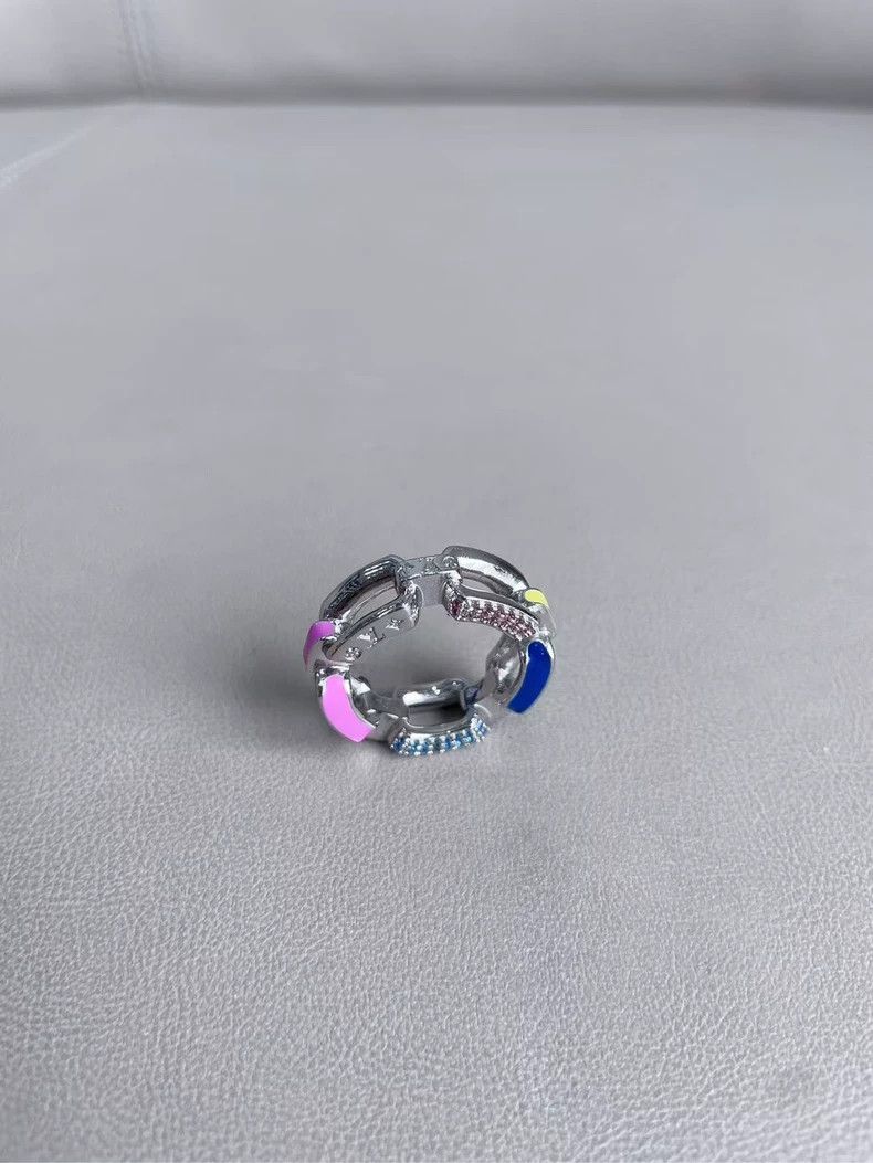 Louis Vuitton LOUIS VUITTON Colorful Enamel Hollow Ring Size ONE SIZE - 4 Thumbnail