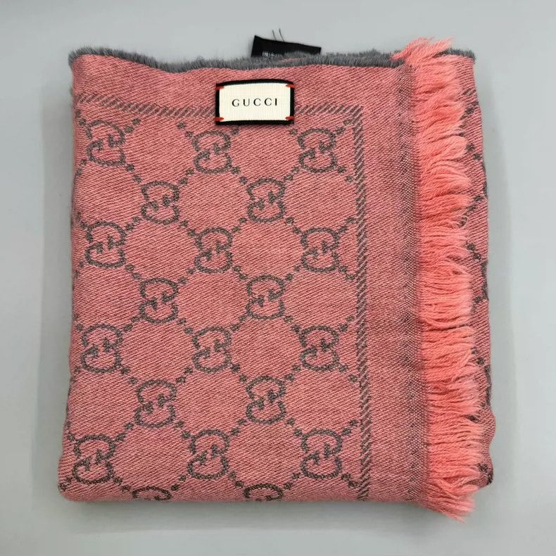 Gucci Gucci Pink Double G Pattern Scarf Size ONE SIZE - 3 Thumbnail