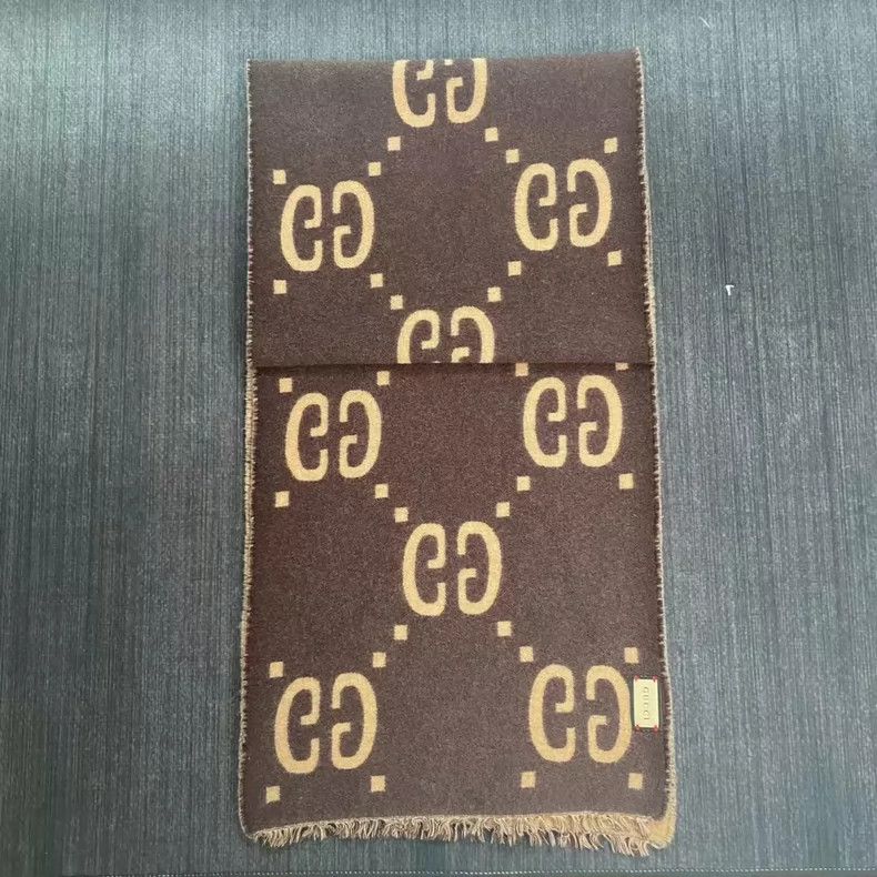 Gucci Gucci Caramel Double G Pattern Scarf Size ONE SIZE - 2 Thumbnail
