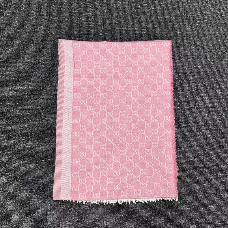 Gucci GUCCI Pink Wool Scarf with Logo Print Size ONE SIZE - 2 Thumbnail