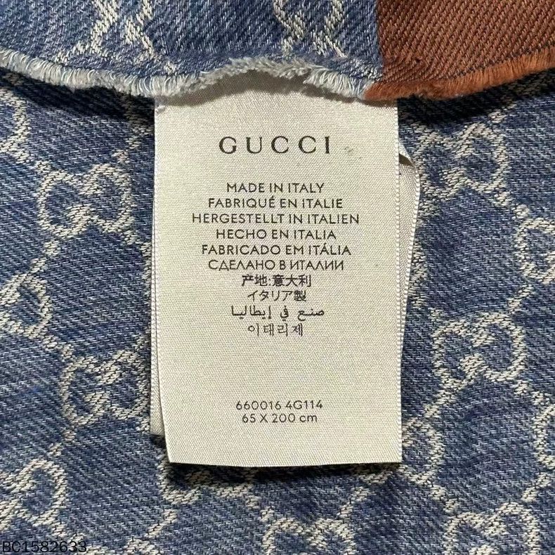 Gucci Gucci Double Face Scarf in Blue and Gray Size ONE SIZE - 4 Thumbnail