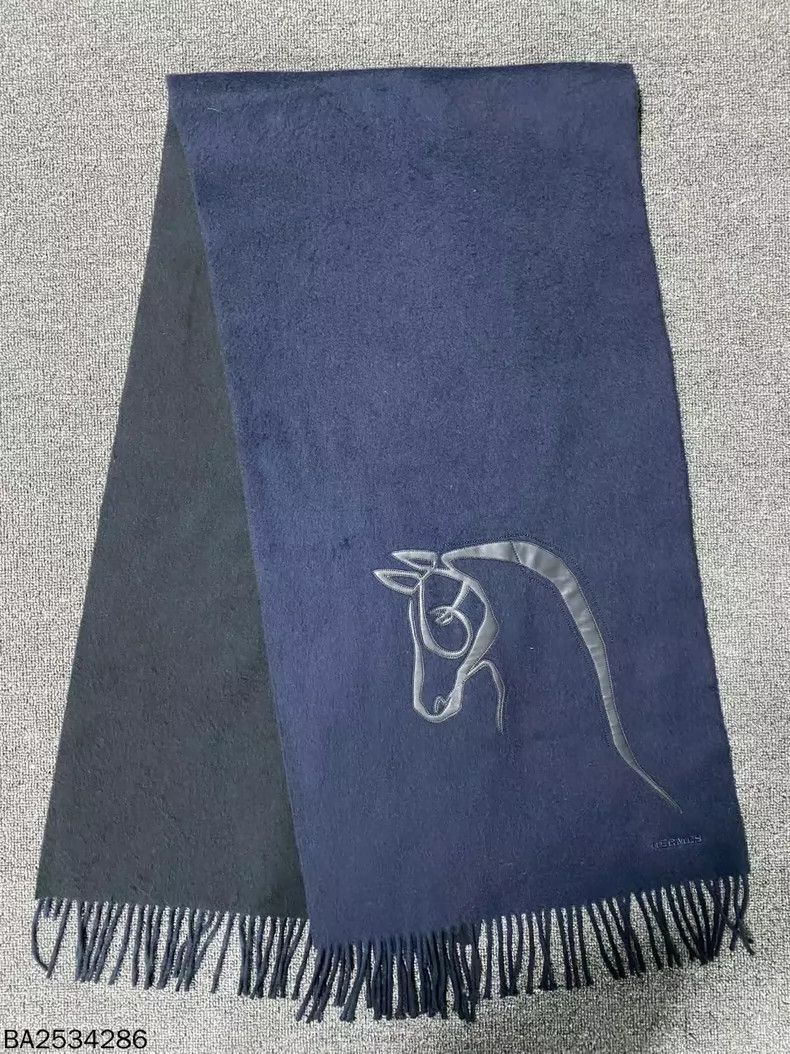 Hermes Hermes Cashmere Scarf with Logo Embroidery Size ONE SIZE - 3 Thumbnail