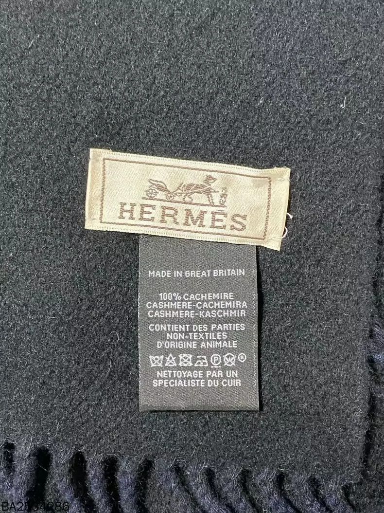 Hermes Hermes Cashmere Scarf with Logo Embroidery Size ONE SIZE - 5 Thumbnail