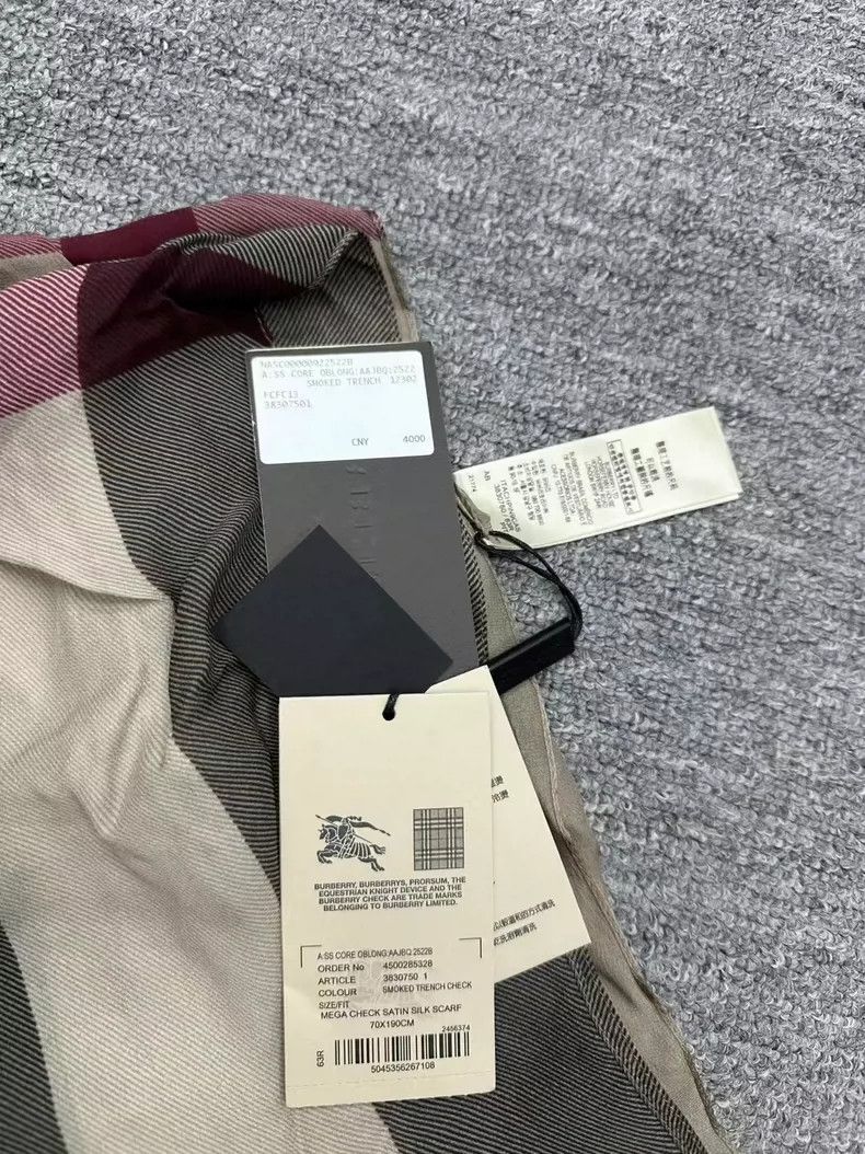 Burberry Burberry Checked Silk Scarf with Tags Size ONE SIZE - 2 Thumbnail