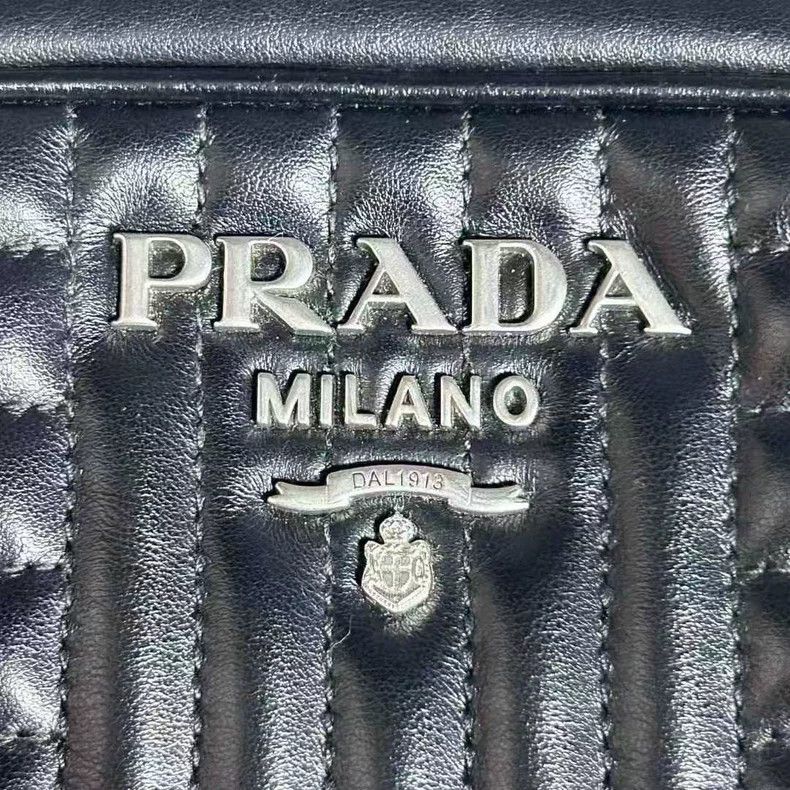 Prada Prada Classic Black Silver Camera Shoulder Bag Size ONE SIZE - 7 Thumbnail