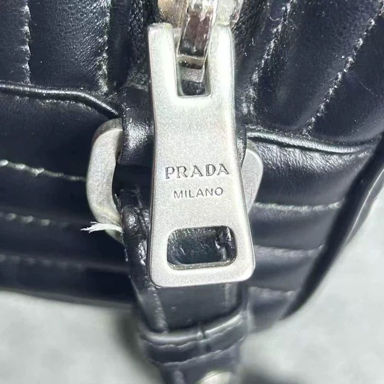 Prada Prada Classic Black Silver Camera Shoulder Bag Size ONE SIZE - 8 Thumbnail