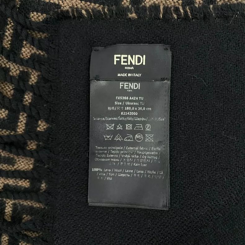 Fendi Fendi Logo Print Wool Scarf in Excellent Condition Size ONE SIZE - 4 Thumbnail
