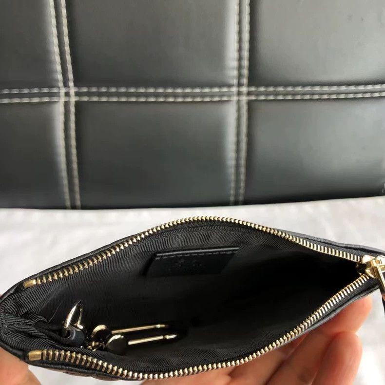 Gucci GUCCI Black Printed Zip Wallet Card Holder Size ONE SIZE - 5 Thumbnail