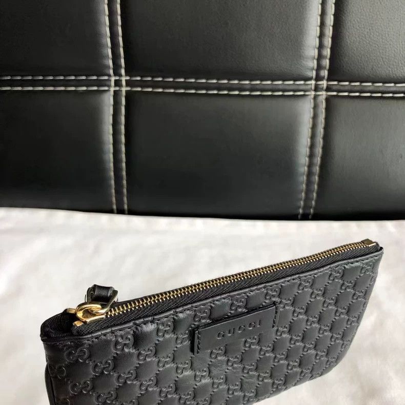 Gucci GUCCI Black Printed Zip Wallet Card Holder Size ONE SIZE - 3 Thumbnail