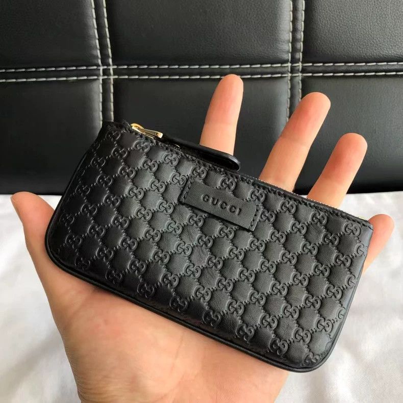 Gucci GUCCI Black Printed Zip Wallet Card Holder Size ONE SIZE - 6 Thumbnail