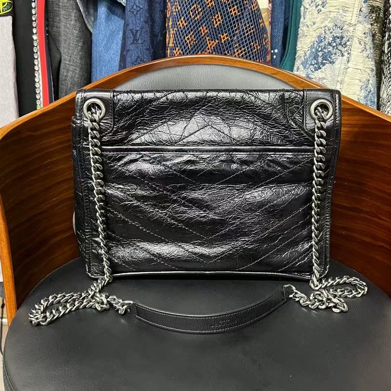 Saint Laurent Paris YSL Saint Laurent Black Leather Shoulder Bag Size ONE SIZE - 4 Thumbnail