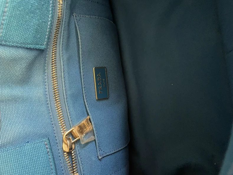 Prada Prada Light Blue Denim Beach Bag Size ONE SIZE - 4 Thumbnail