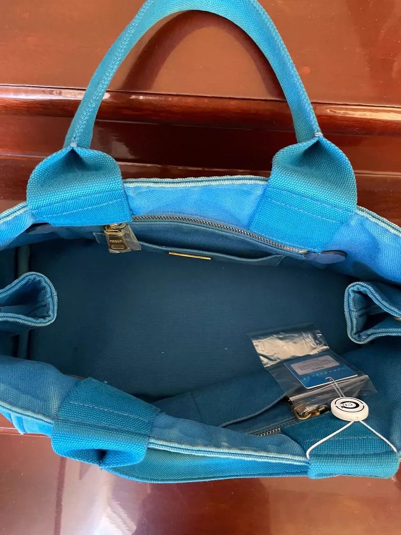 Prada Prada Light Blue Denim Beach Bag Size ONE SIZE - 7 Thumbnail