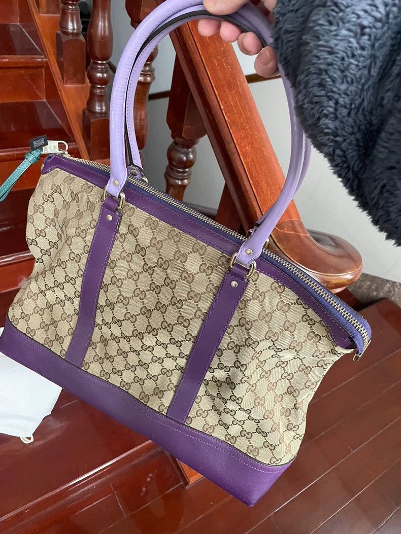 Gucci Gucci Classic Tote Bag with Purple Straps Size ONE SIZE - 2 Thumbnail