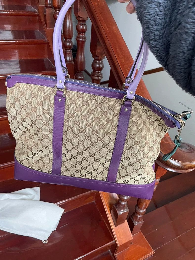 Gucci Gucci Classic Tote Bag with Purple Straps Size ONE SIZE - 3 Thumbnail