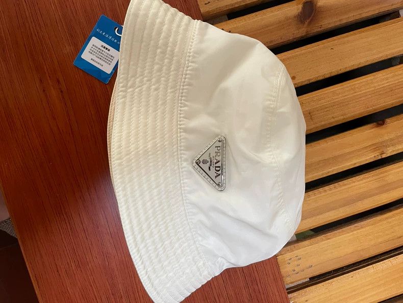 Prada Prada White Fisherman Hat, XL Size Size ONE SIZE - 2 Thumbnail