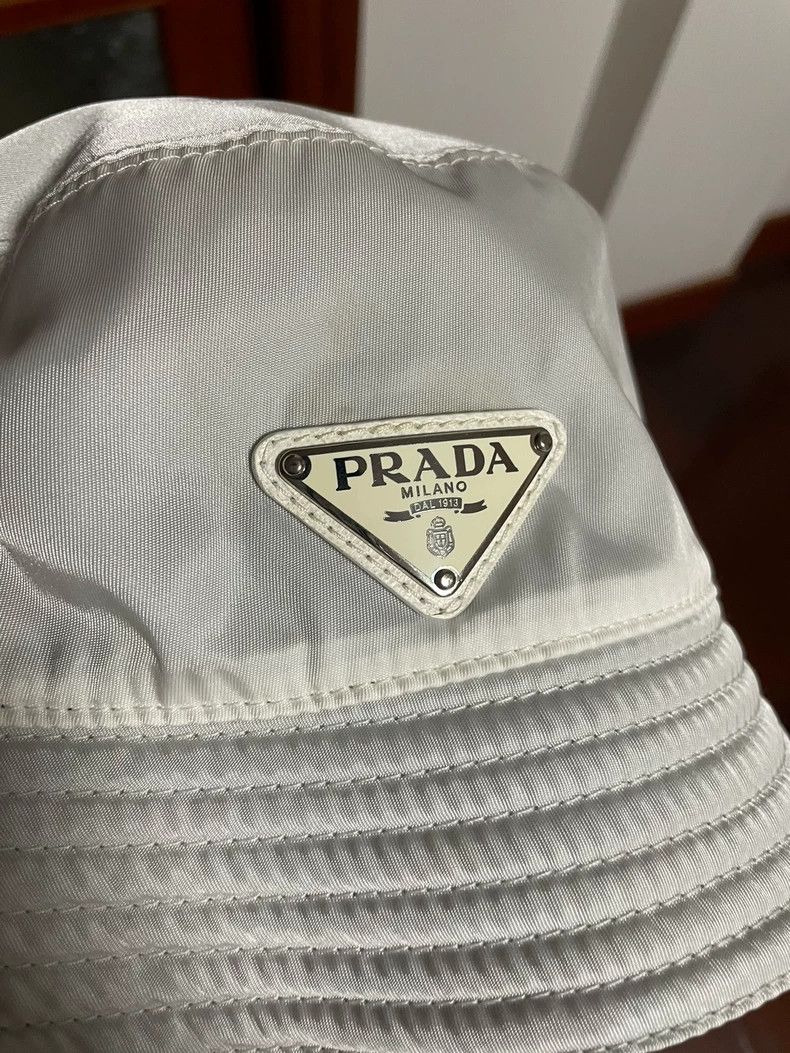 Prada Prada White Bucket Hat Size M Size ONE SIZE - 4 Thumbnail