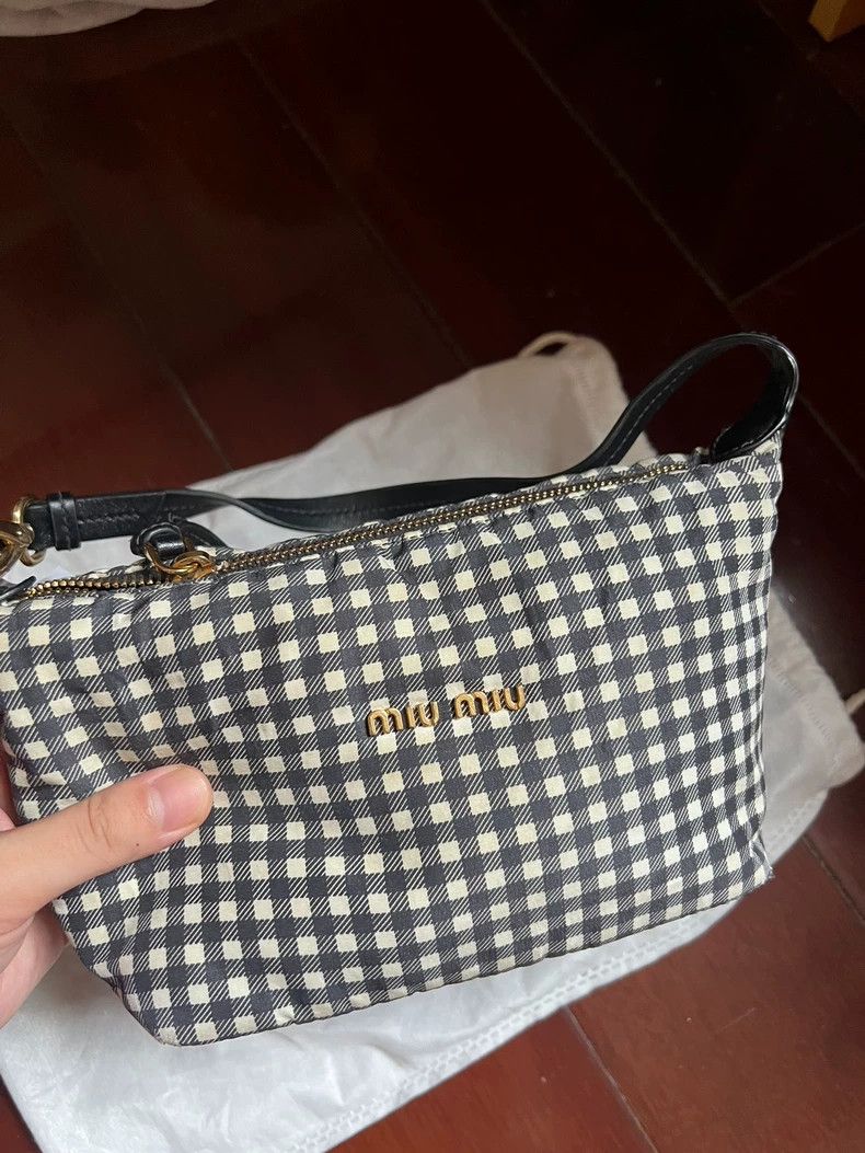 Prada Miumiu Checkered Bag Personal Use Sold As Is Size ONE SIZE - 7 Thumbnail