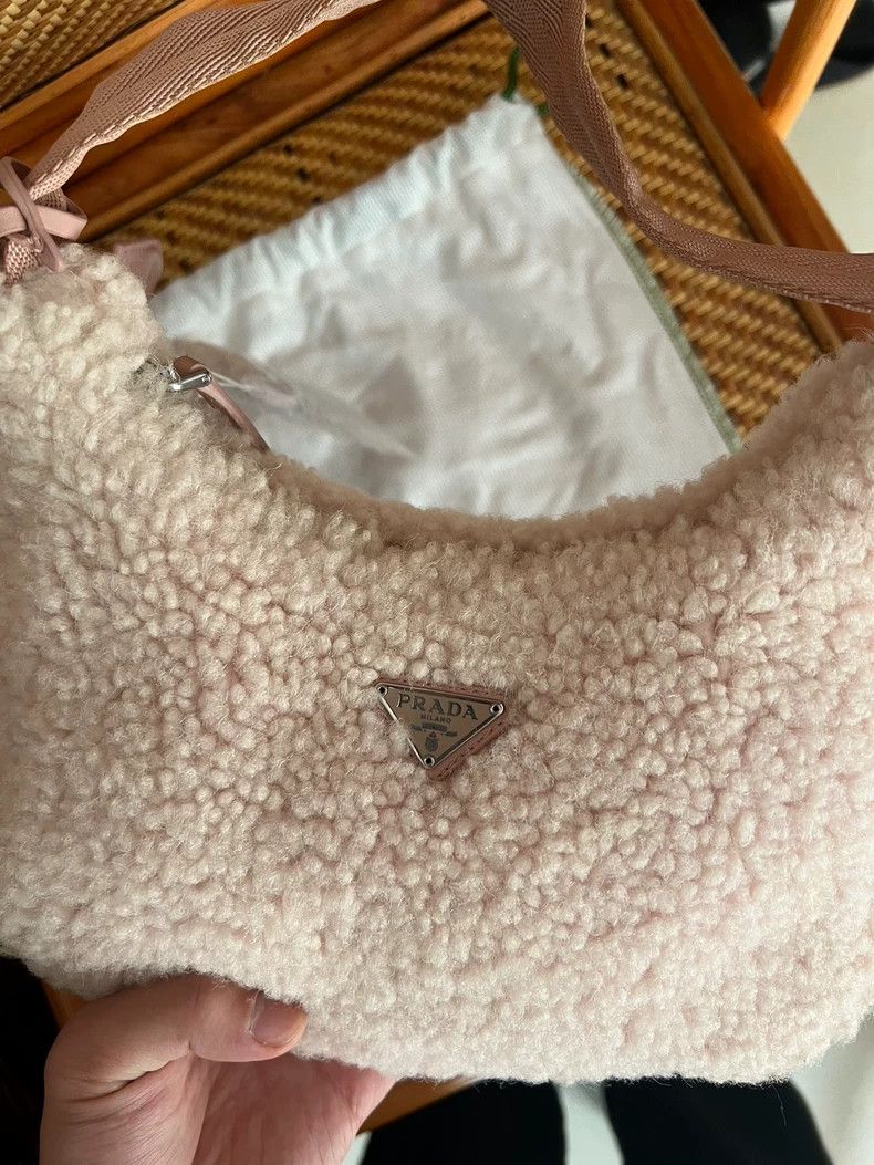 Prada Prada Pink Lamb Wool Handbag for Sale Size ONE SIZE - 3 Thumbnail