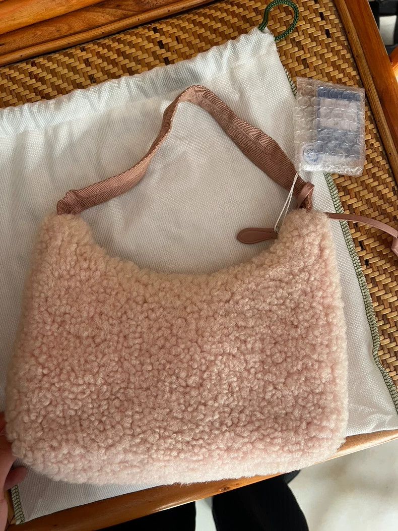 Prada Prada Pink Lamb Wool Handbag for Sale Size ONE SIZE - 2 Thumbnail