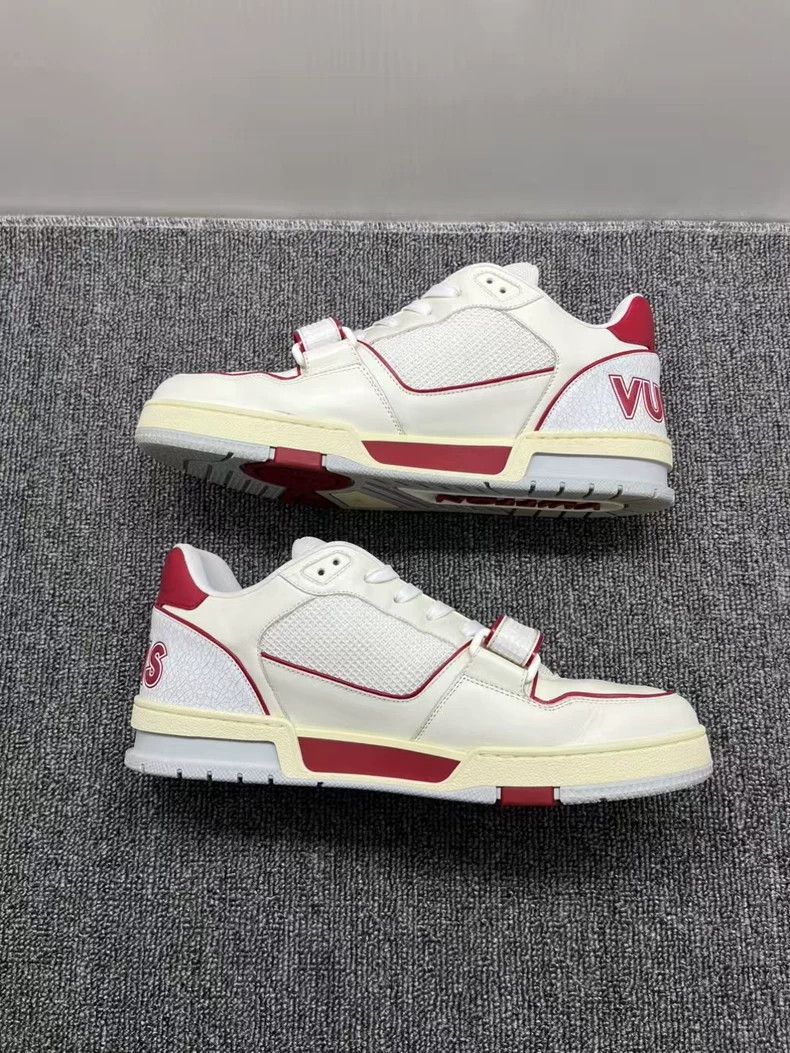 Louis Vuitton LV Trainer White and Red Shoes Size US 9 / EU 42 - 5 Thumbnail