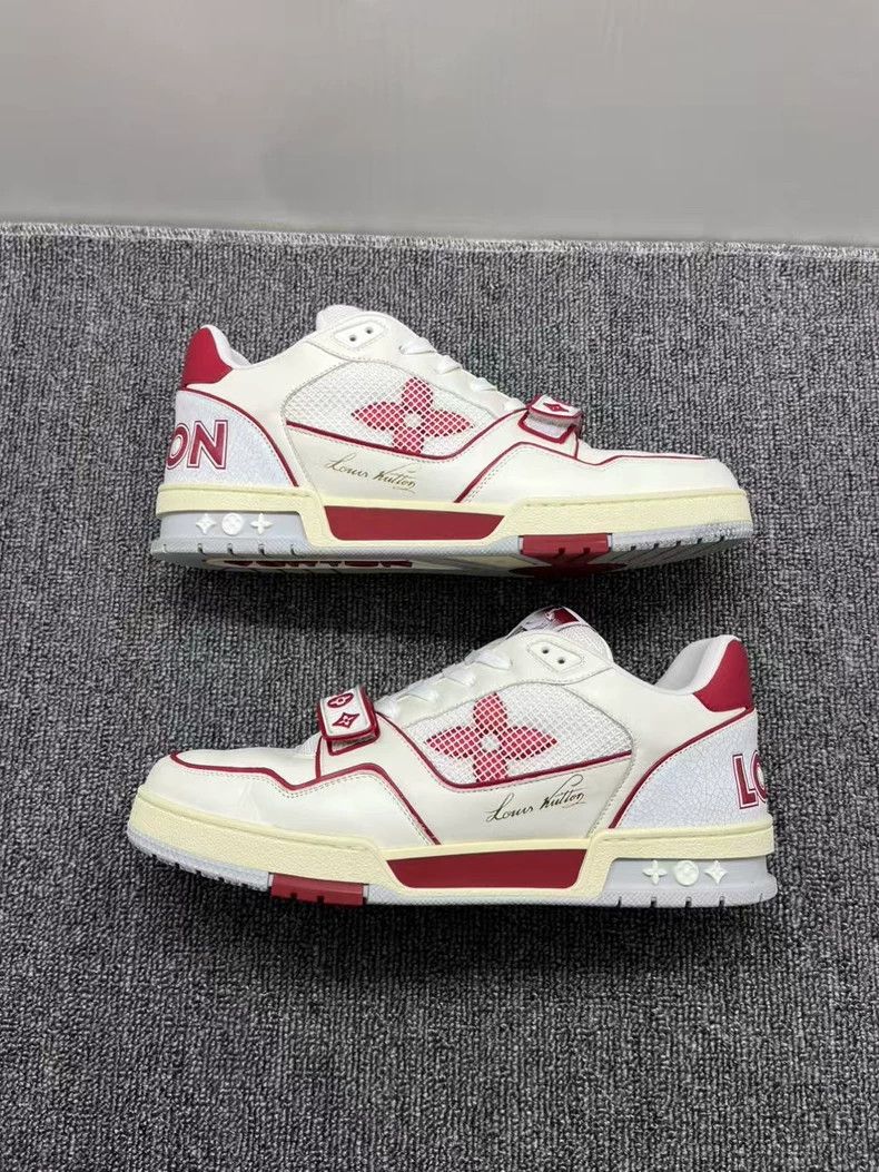 Louis Vuitton LV Trainer White and Red Shoes Size US 9 / EU 42 - 4 Thumbnail