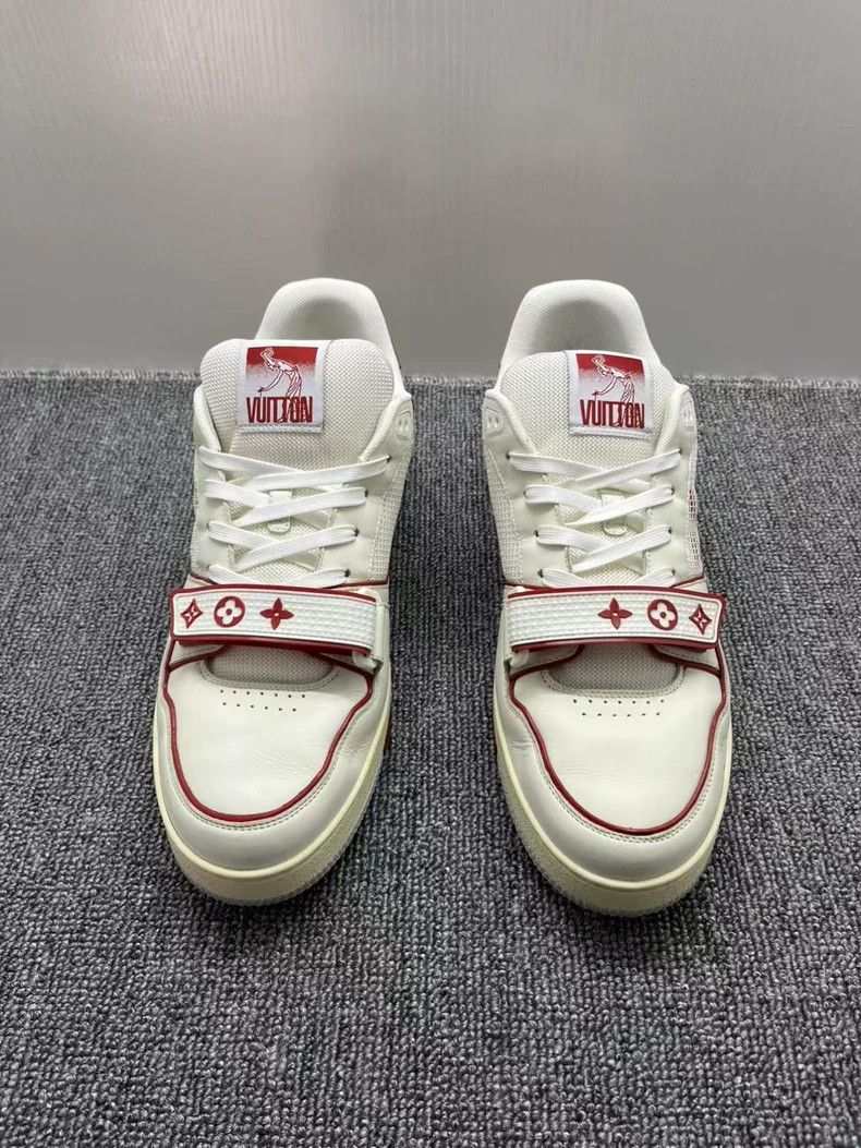 Louis Vuitton LV Trainer White and Red Shoes Size US 9 / EU 42 - 2 Thumbnail