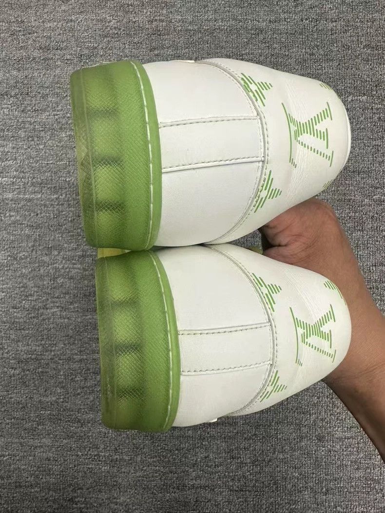 Louis Vuitton Lv White Green Gradient Wing Tip Sneakers Size US 10 / EU 43 - 4 Thumbnail