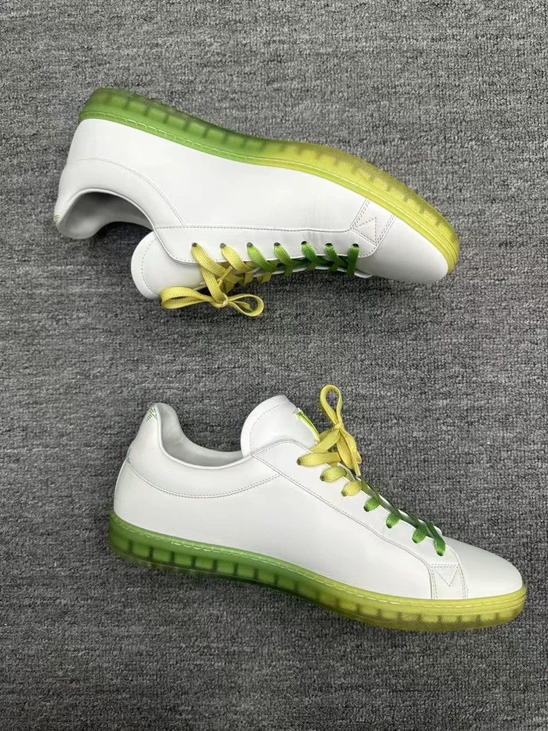 Louis Vuitton Lv White Green Gradient Wing Tip Sneakers Size US 10 / EU 43 - 3 Thumbnail