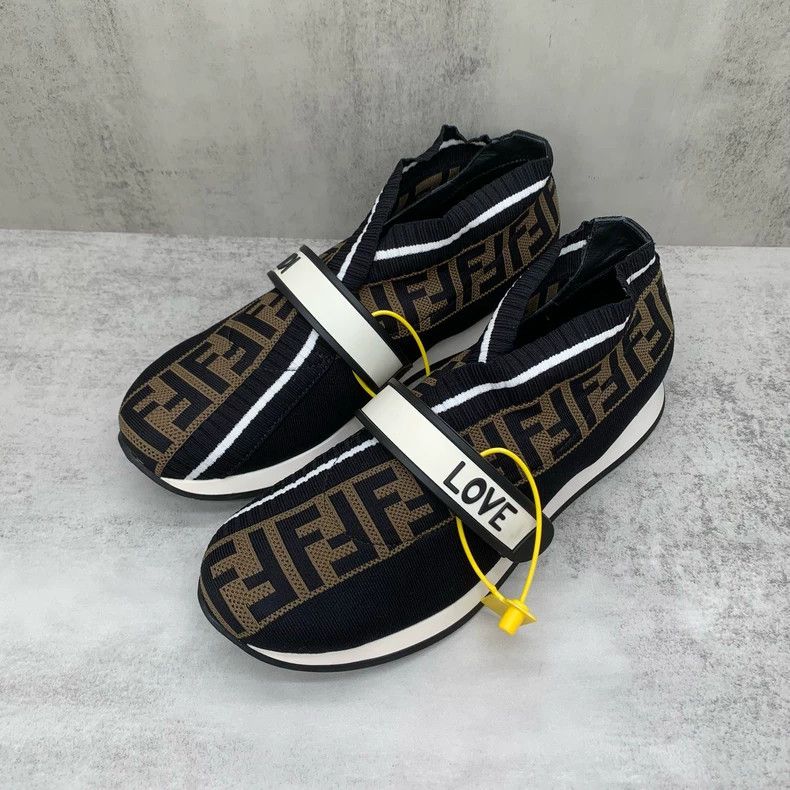 Fendi Fendi Black Logo Woven Sock Sneakers Size 39 Size US 8 / EU 41 - 2 Thumbnail