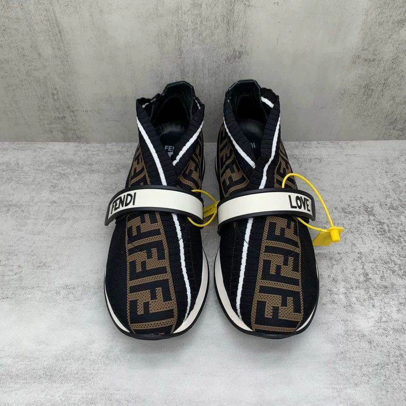 Fendi Fendi Black Logo Woven Sock Sneakers Size 39 Size US 8 / EU 41 - 4 Thumbnail