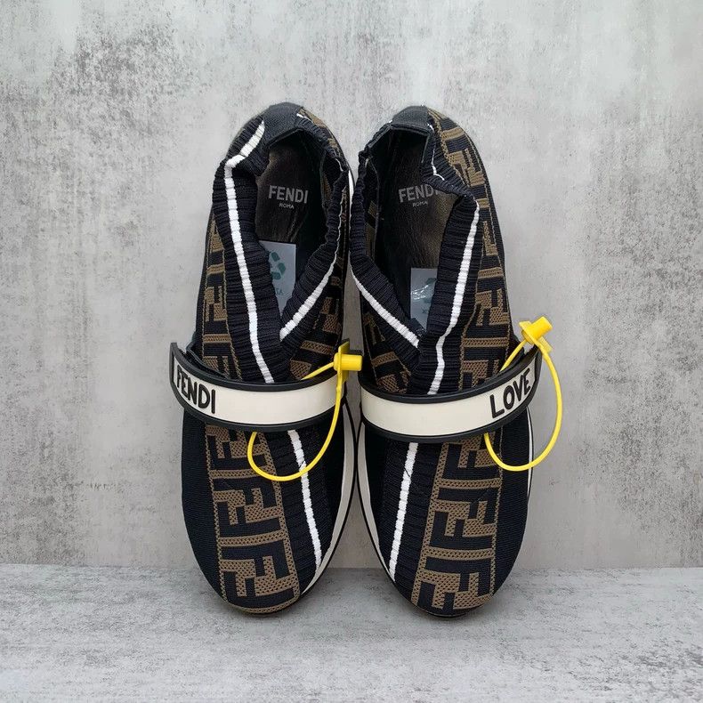Fendi Fendi Black Logo Woven Sock Sneakers Size 39 Size US 8 / EU 41 - 5 Thumbnail