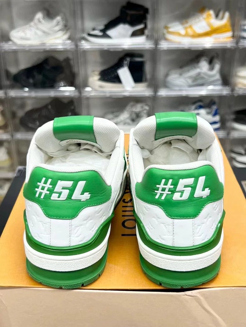 Louis Vuitton LV Trainer Sneakers in White and Green Size US 7 / EU 40 - 7 Thumbnail