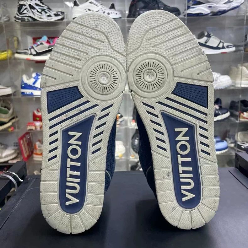 Louis Vuitton LV Trainer Blue Denim Sneaker Size 8 Size US 8 / EU 41 - 6 Thumbnail