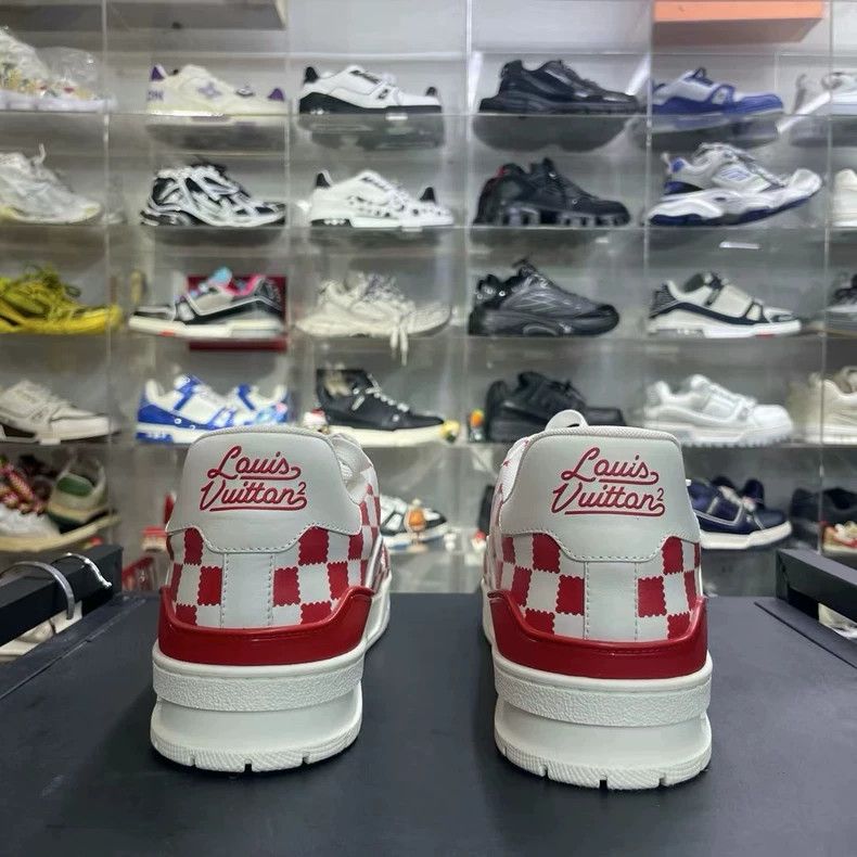 Louis Vuitton New Louis Vuitton Trainer Sneakers Red Checkered Size US 8 / EU 41 - 3 Thumbnail