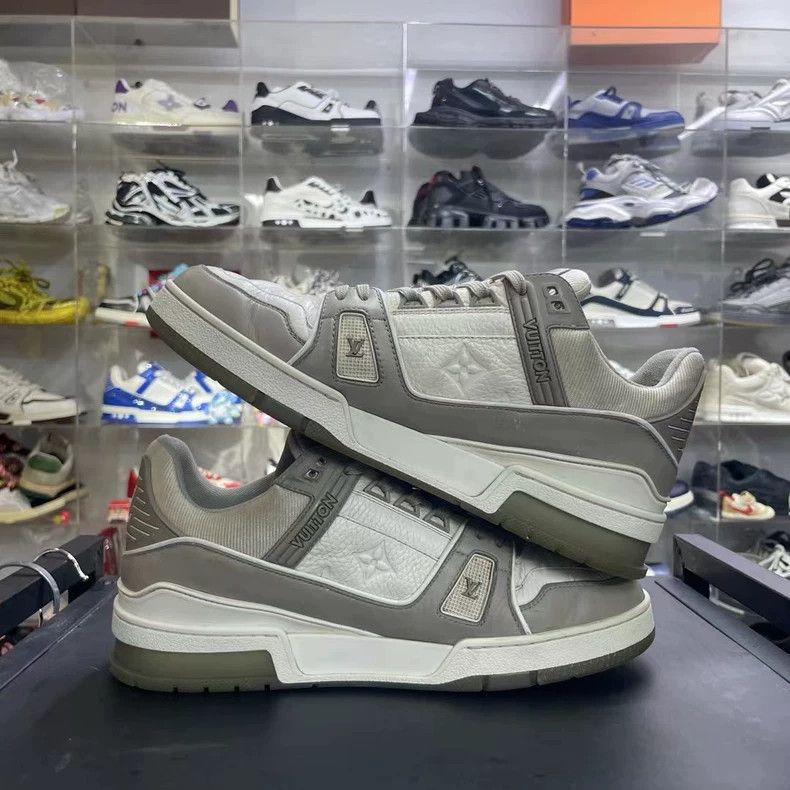 Louis Vuitton Lv Trainer Gray White Sneakers Size 41 Size US 9 / EU 42 - 4 Thumbnail