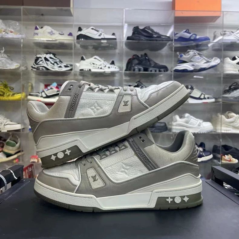 Louis Vuitton Lv Trainer Gray White Sneakers Size 41 Size US 9 / EU 42 - 5 Thumbnail