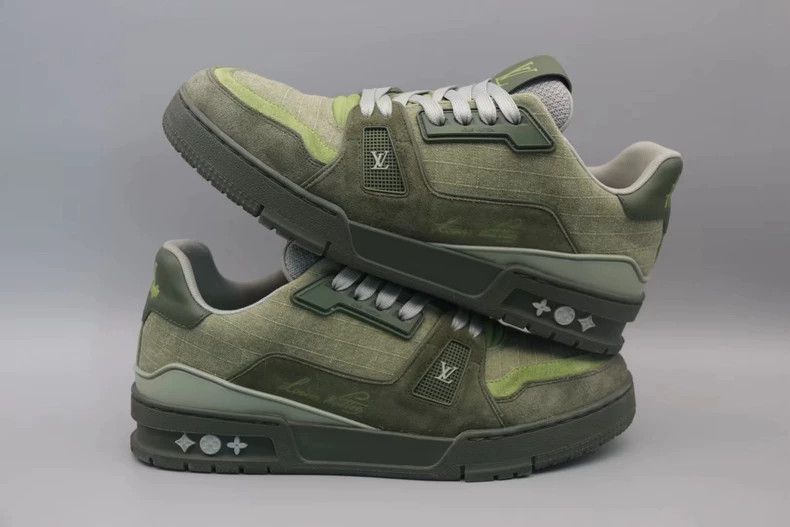 Louis Vuitton Louis Vuitton Trainer Green Sneakers Size 6.5 Size US 6.5 / EU 39-40 - 3 Thumbnail