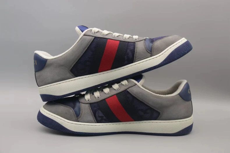 Gucci GUCCI Screener Sneakers in Gray and Red Size US 8.5 / EU 41-42 - 2 Thumbnail