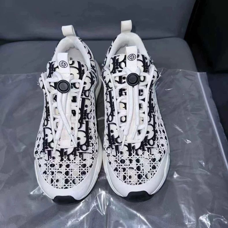 Dior Dior B24 White Black Printed Sneakers Size US 8 / EU 41 - 2 Thumbnail