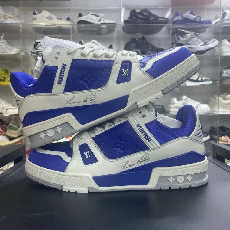 Louis Vuitton Louis Vuitton Lv Trainer Low-Top Sneakers Blue Size US 8.5 / EU 41-42 - 5 Thumbnail